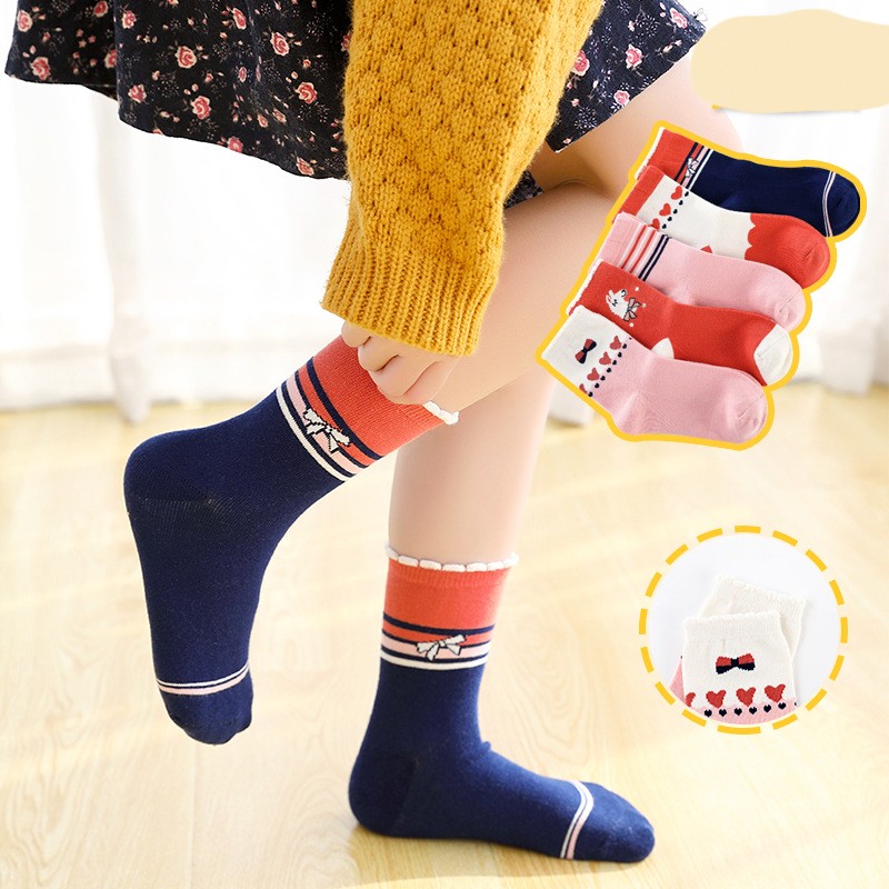 Children's Socks Combed Cotton Students Boneless Middle Tube