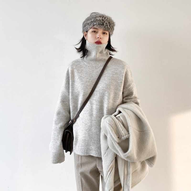Women's Turtleneck Sweater Vintage Thickened Sweater