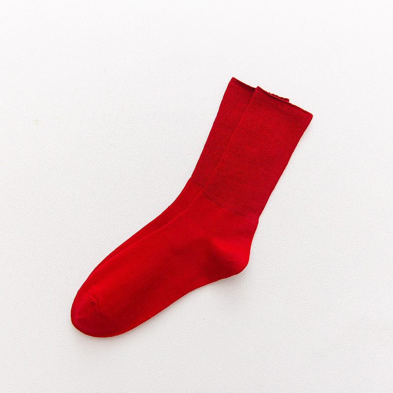Candy color college wind pile socks