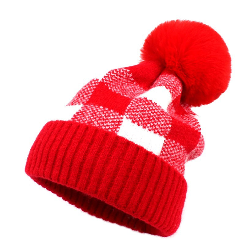 Women's Warm Hat Retro Plaid Wool