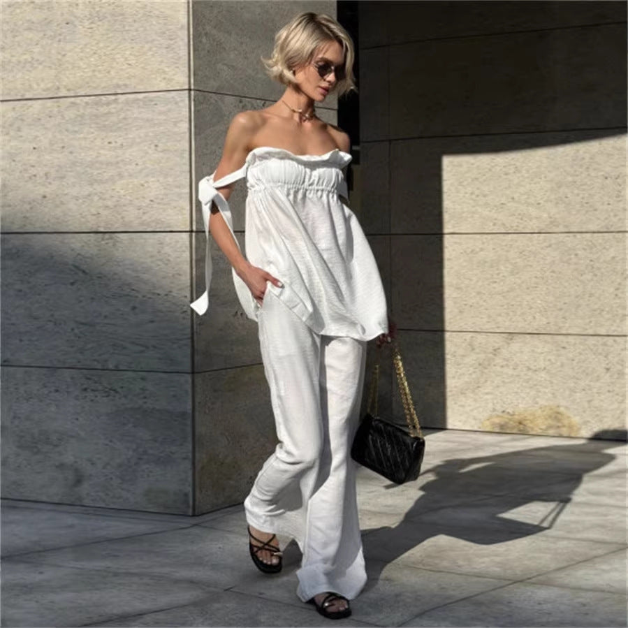 Casual Sweet Womens Two-piece Outfit Set