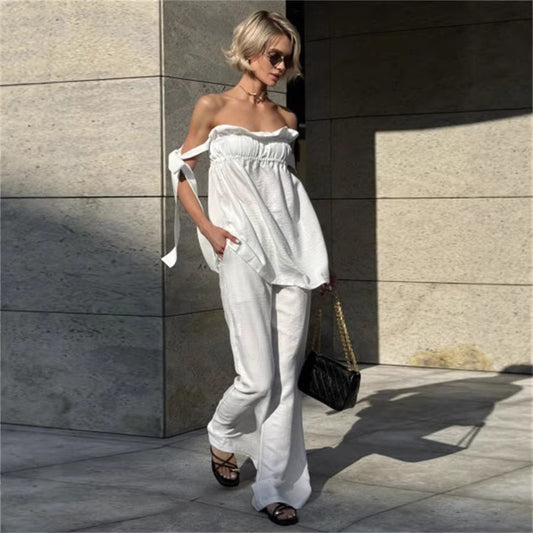 Casual Sweet Womens Two-piece Outfit Set