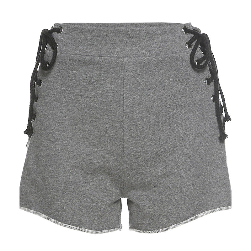High-waisted lace-up shorts