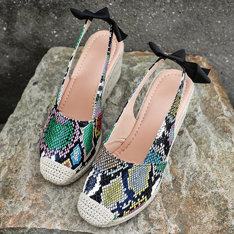 Summer New Style Wedge Bow High-Heeled Sandals