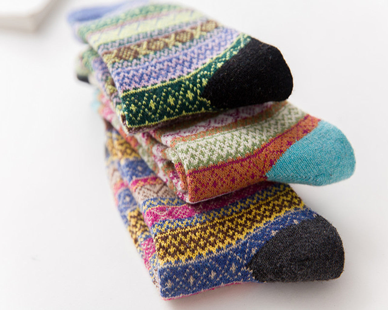 Autumn and Winter Retro National Style Wool Warm Socks
