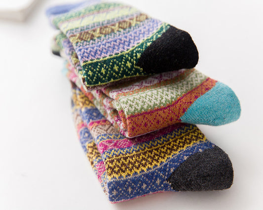 Autumn and Winter Retro National Style Wool Warm Socks