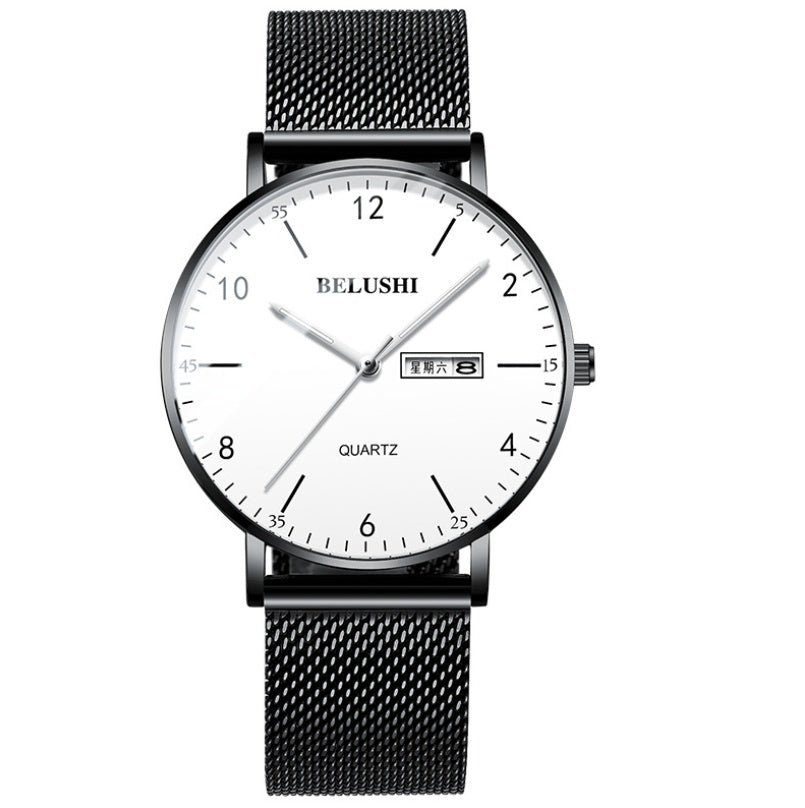 Nyt herreur business casual quartz ur vandtæt selvlysende med netrem modetrend engros fra producent