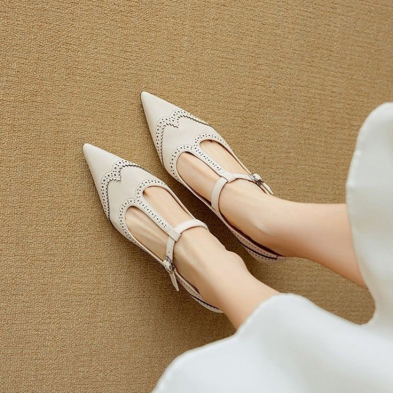 Women's French-style Vintage Engraving Stiletto Heel High Heels