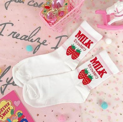 Girl strawberry dreamy beautiful girl moon in stockings socks piles of socks