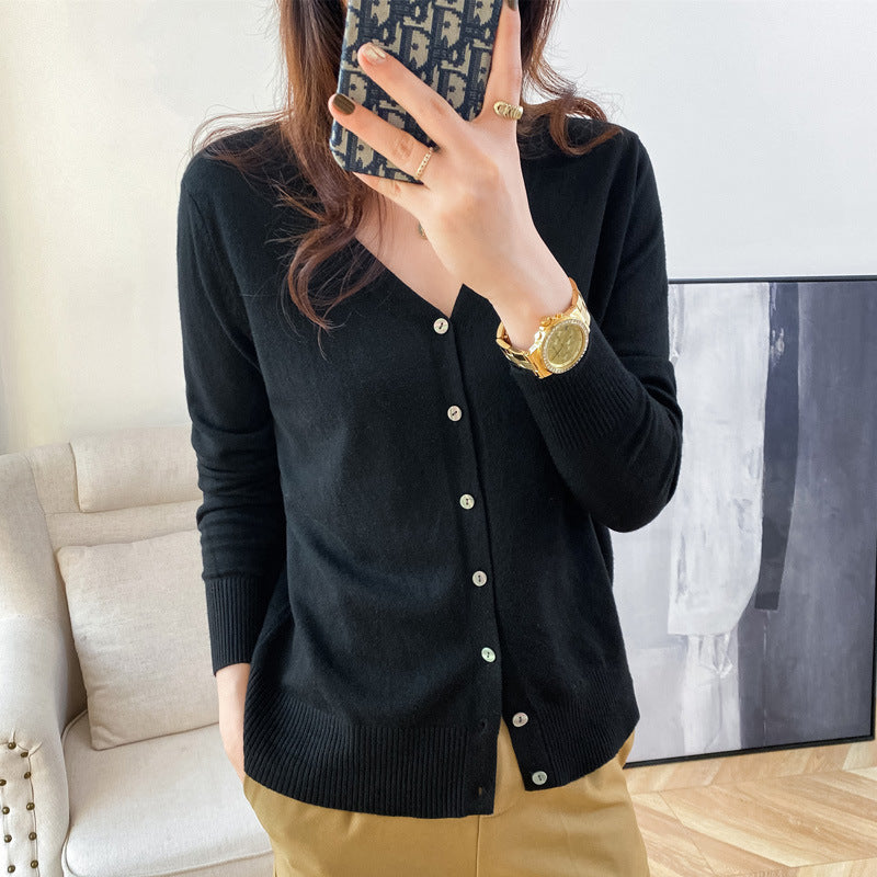 Cardigan V-neck Sweater Loose Bottoming Sweater