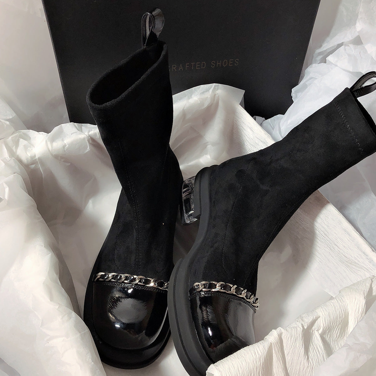 Women's Crystal Heel Skinny Casual Ankle Boots