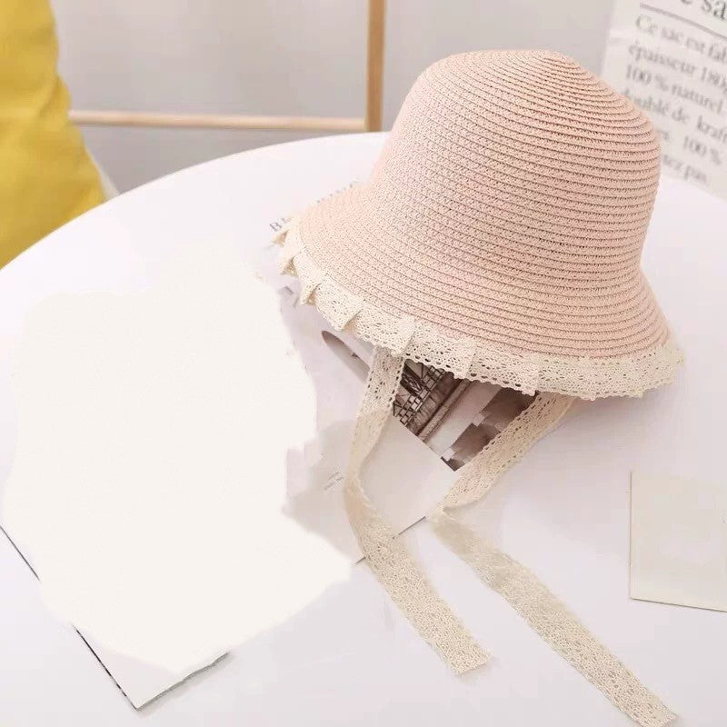 Summer Beach Sunshade Parent-Child Big Brim Straw Hat Bag Set