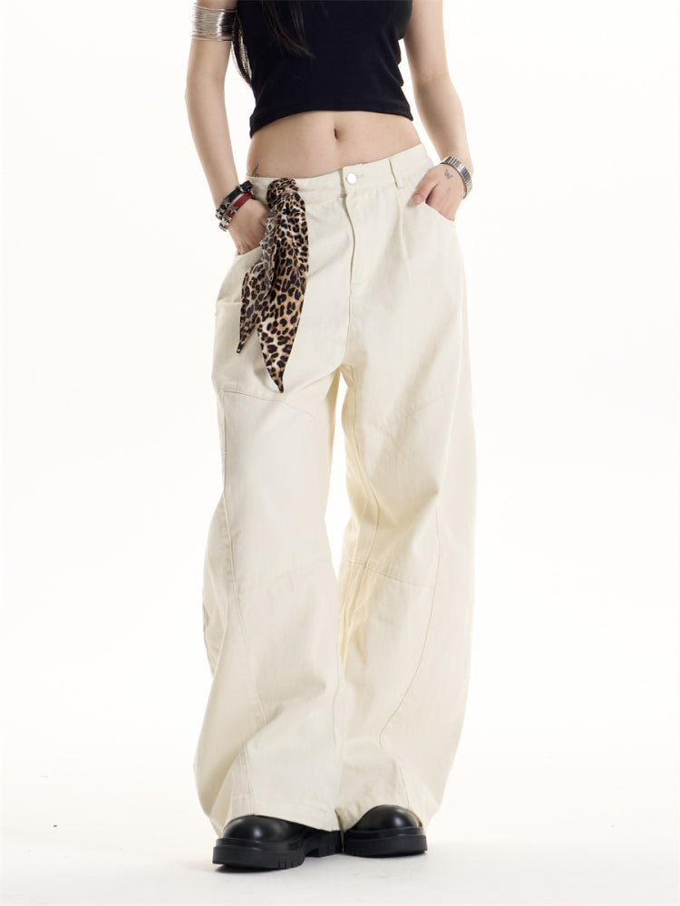 American Retro Hot Girl Belt Decorative Casual Pants