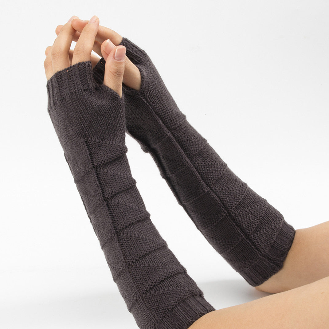 Autumn And Winter New Wool Half Finger Gloves