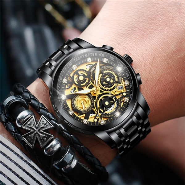 Waterproof men's quartz watch