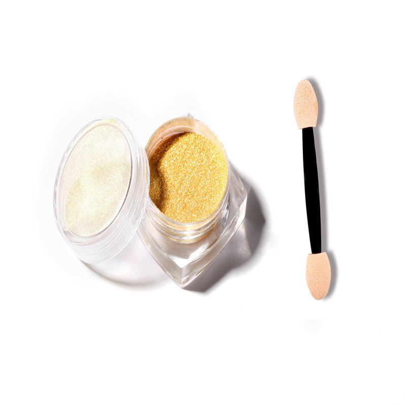 Gold and silver electroplated metal nail powder