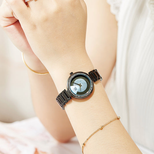 Fashion Trend Diamond Waterproof Steel Band Quartz Women's Watch