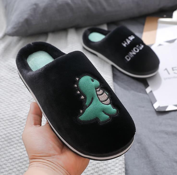 Home Cute New Plush Indoor Couple Warm Cotton Slippers