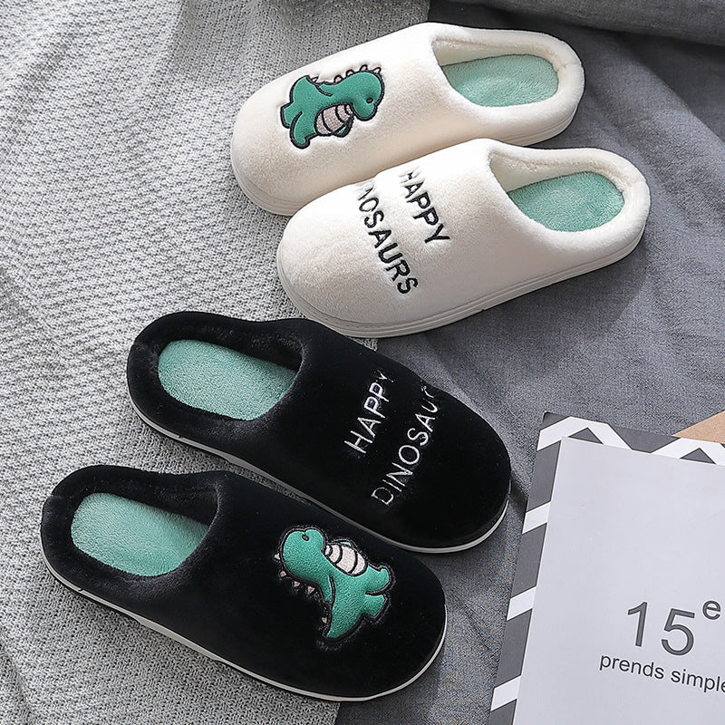 Home Cute New Plush Indoor Couple Warm Cotton Slippers