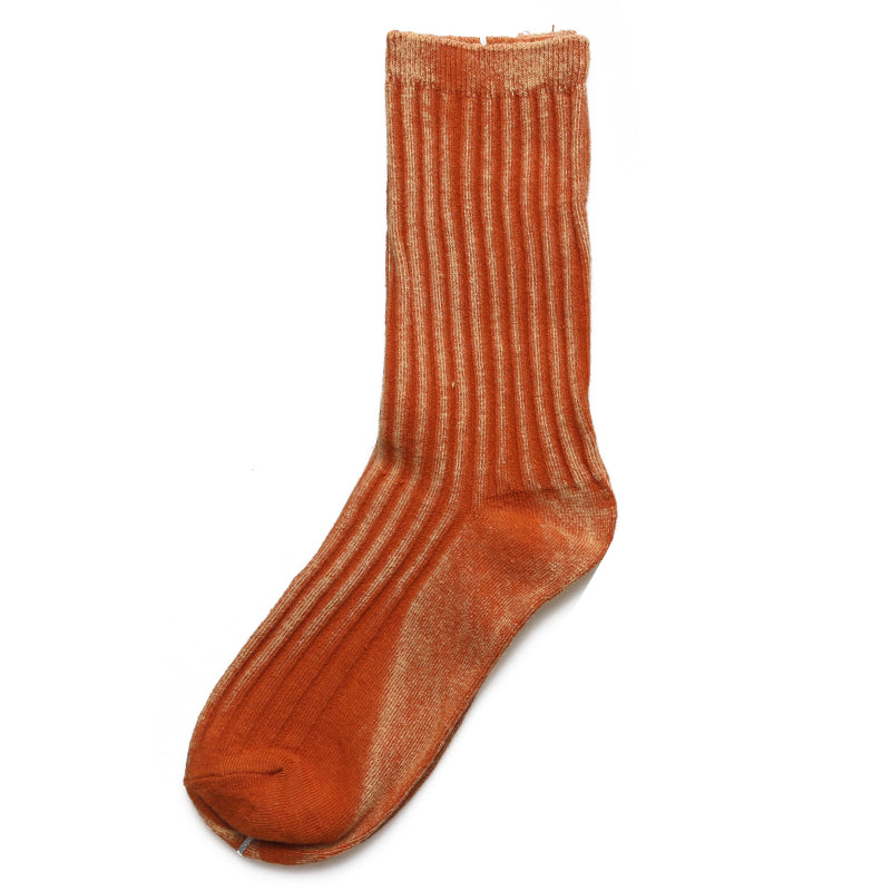 Frosted Washed Double Needle Fashion Trend Ins Wind Wild Men And Women In Tube Cotton Socks