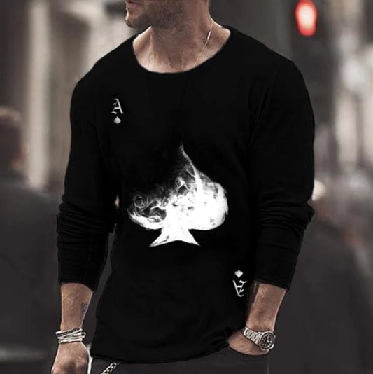 Slim Casual Long-sleeved Youth Ordinary Round Neck T-shirt