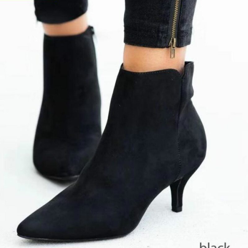 Nude Boots, Short Boots, Casual And Comfortable Large Size Zipper Shoes, Women's Boots