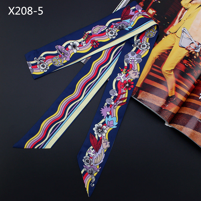 Narrow And Long Ribbon Twill Scarf