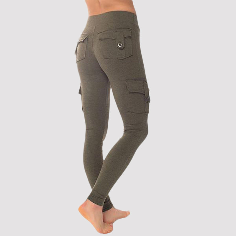New Stretch Tight Fitting Hip Footed Sports Pants