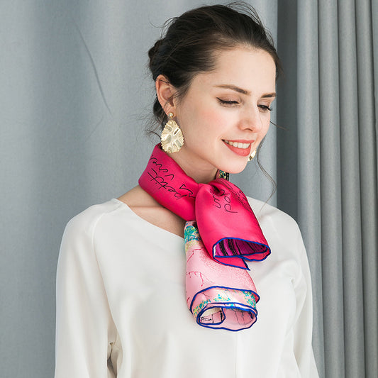 Silk Mulberry Silk Print Big Square Scarf Shawl
