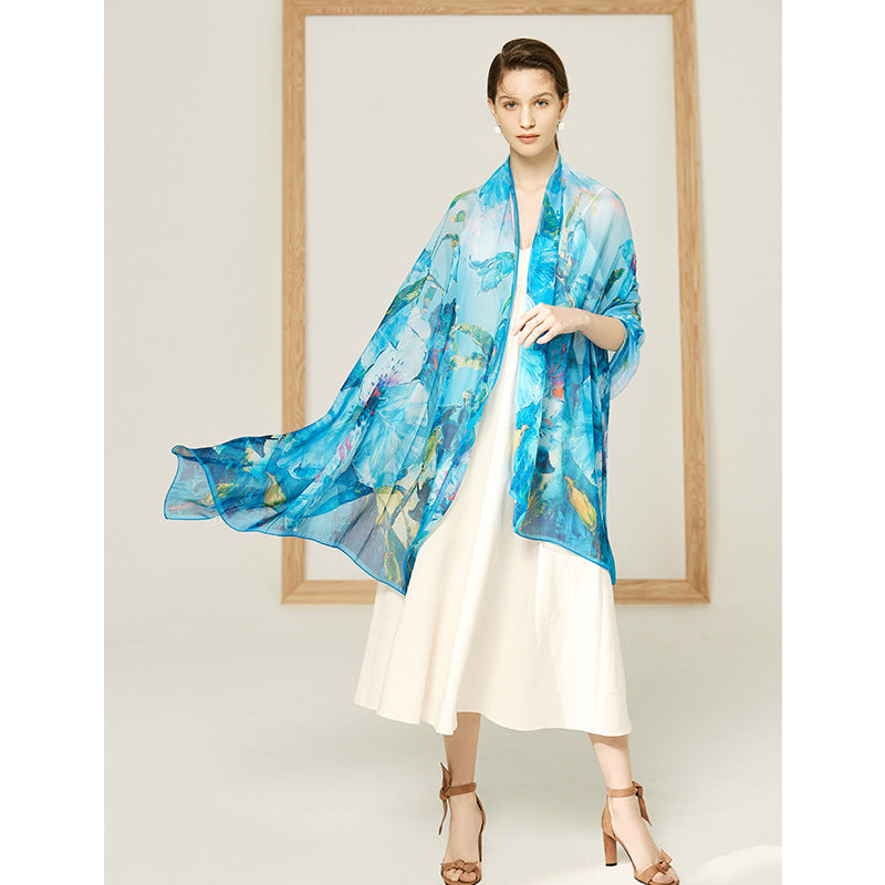 Ladies Mulberry Silk Chiffon Seaside Beach Towel