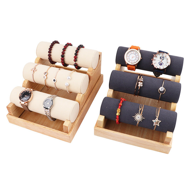 Solid Wood Three-layer Detachable Bracelet Display Stand