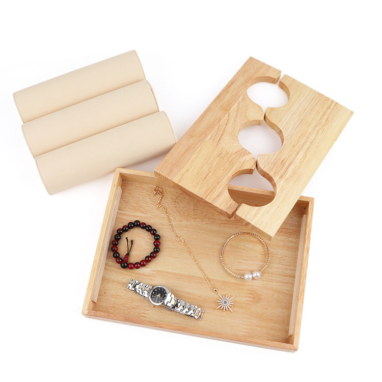 Solid Wood Three-layer Detachable Bracelet Display Stand