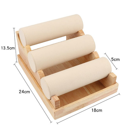 Solid Wood Three-layer Detachable Bracelet Display Stand