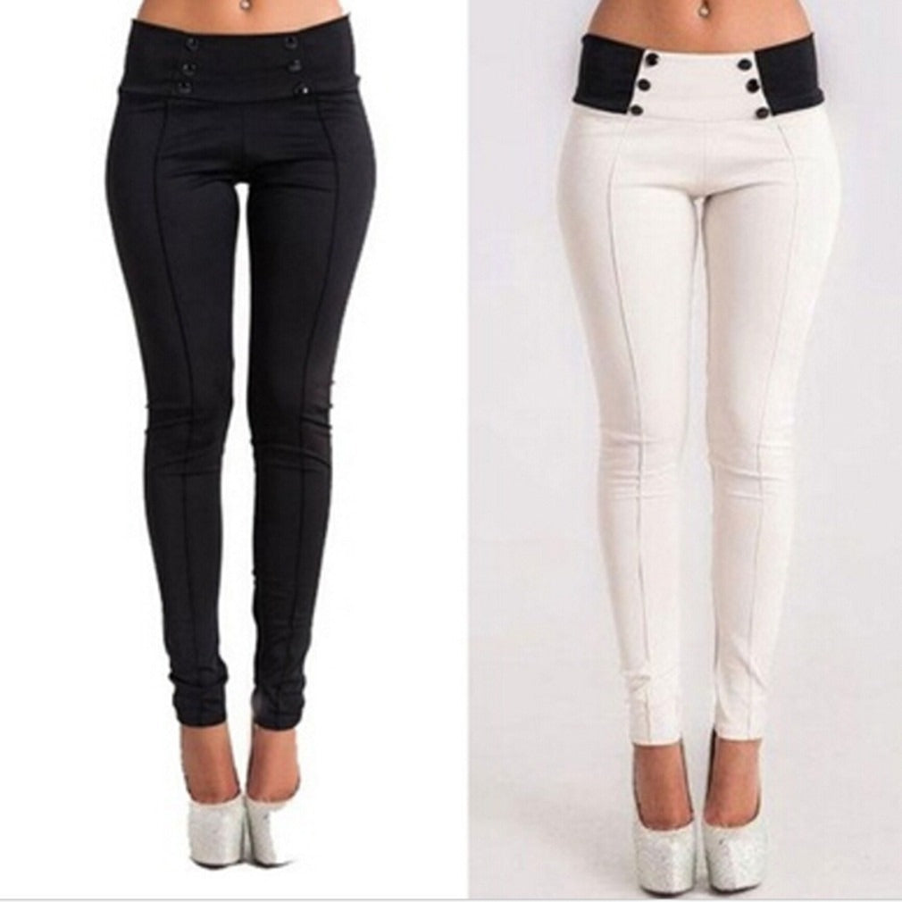 Waist Slim Slim Cotton Tri-Color Pencil Pants