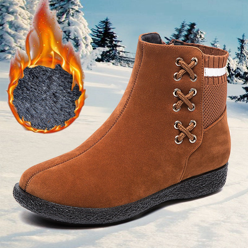 New Autumn And Winter Snow Boots Women's Plus Size Plus Velvet Cotton Shoes