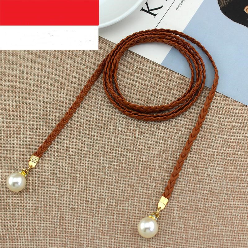 Pearl Waist Chain Thin Belt Parent-Child Decoration Skirt Belt Small Leather Rope