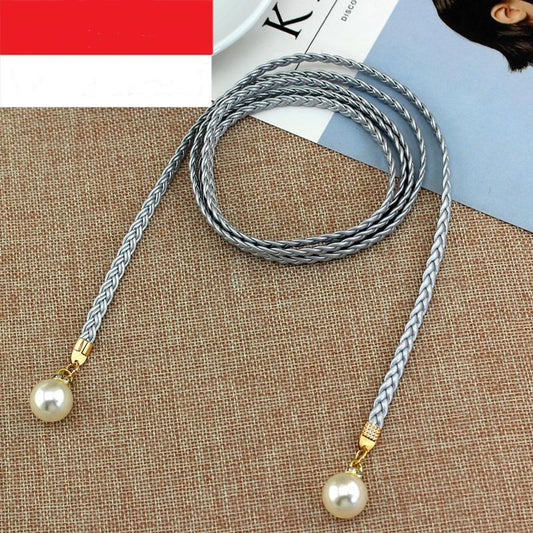 Pearl Waist Chain Thin Belt Parent-Child Decoration Skirt Belt Small Leather Rope