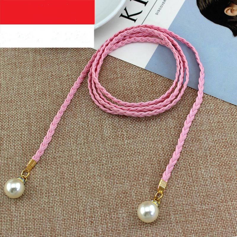 Pearl Waist Chain Thin Belt Parent-Child Decoration Skirt Belt Small Leather Rope