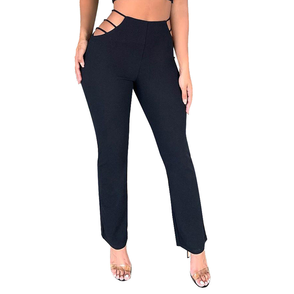 Solid Color Ladies Slim Slimming Long-leg Pants