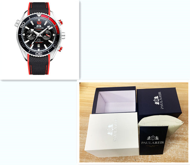 Paulareis Full Automatic Mechanical Luminous Canvas Rubber Belt Multifunctional Men's Watch Cassette