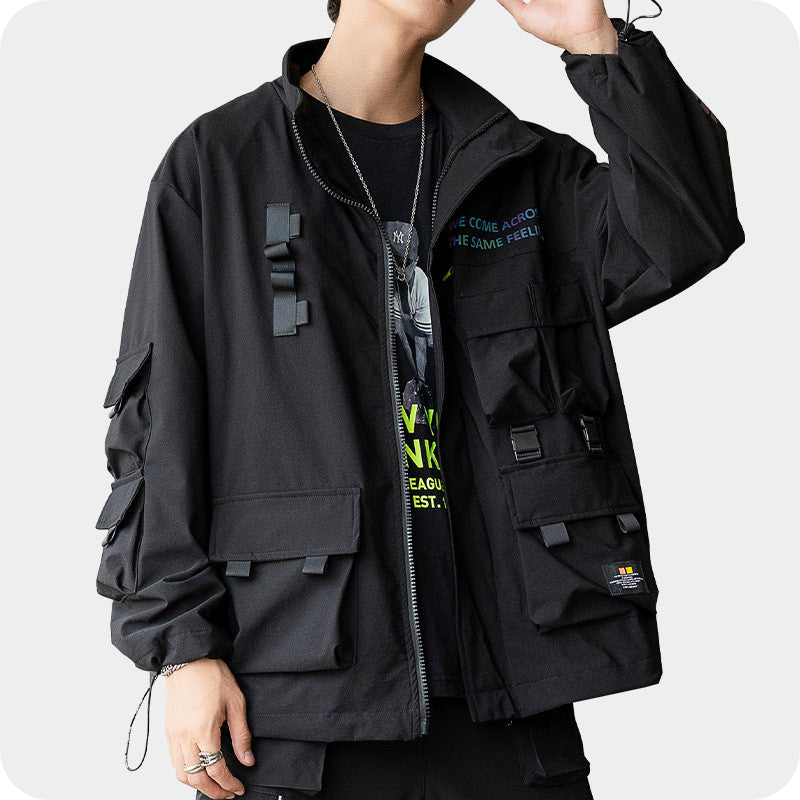 Three-dimensional Multi-pocket Functional Wind Reflective Printing Jacket Men