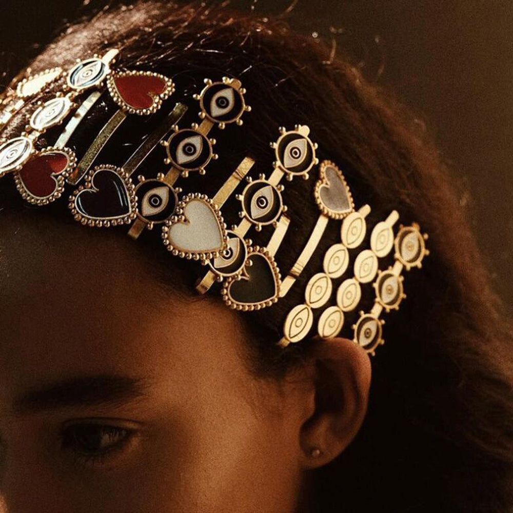 Creative Fashion Alloy Drop Oil Love Hairpin Hair Band Women