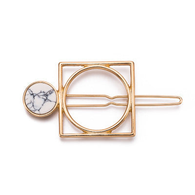 European And American Natural Women's Alloy Geometric Side Clip