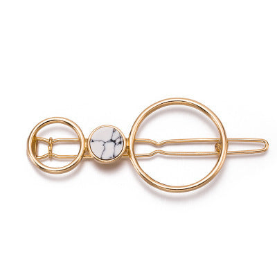 European And American Natural Women's Alloy Geometric Side Clip