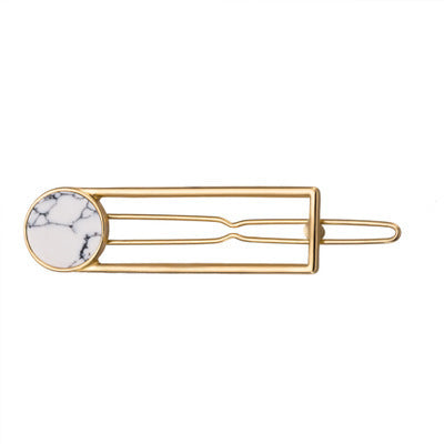 European And American Natural Women's Alloy Geometric Side Clip