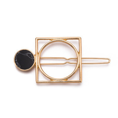 European And American Natural Women's Alloy Geometric Side Clip