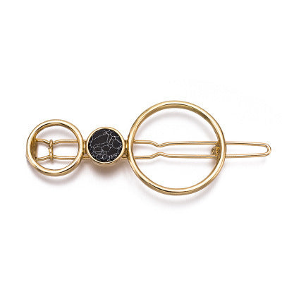 European And American Natural Women's Alloy Geometric Side Clip