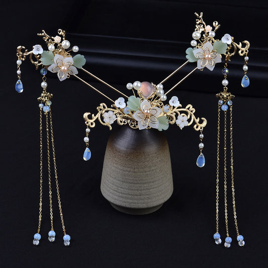 Hanfu Hairpin Tassel Complete Set Of Ancient Style Hair Crown Set