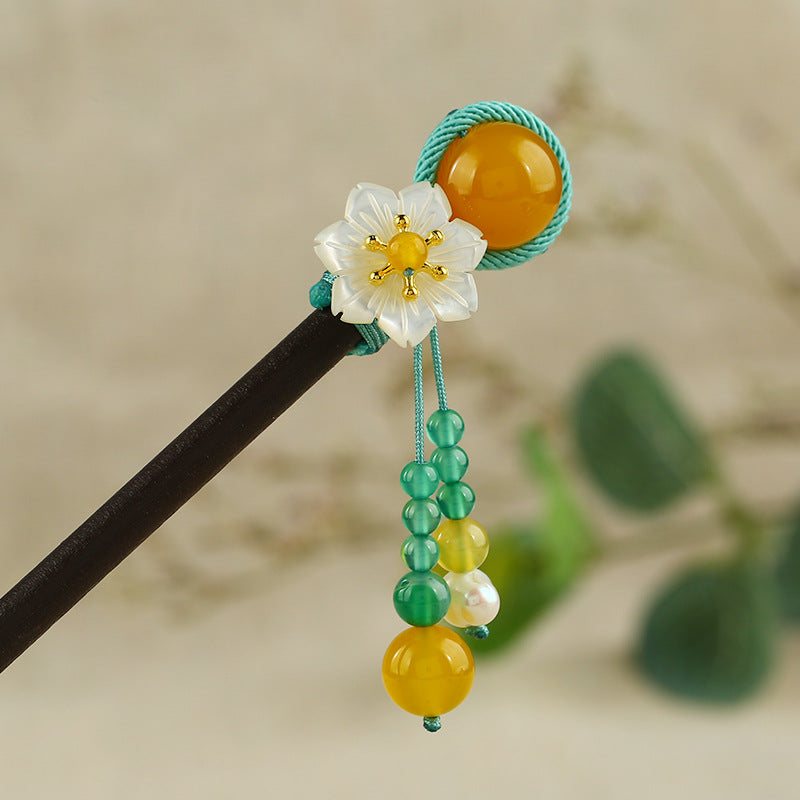 Net Red Hanfu Accessories Costume Pan Hair Headdress Super Fairy Handmade Plum Hairpin