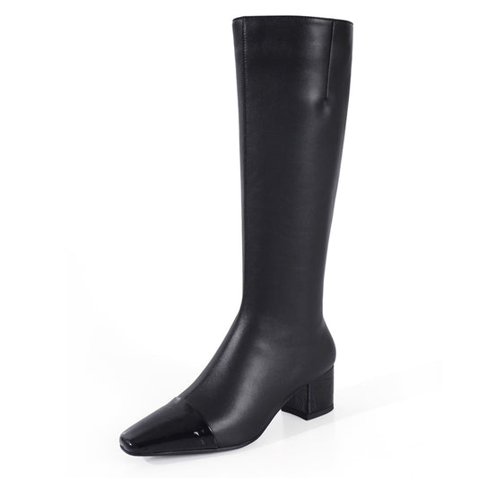 Leather Knee-High Riding Boots